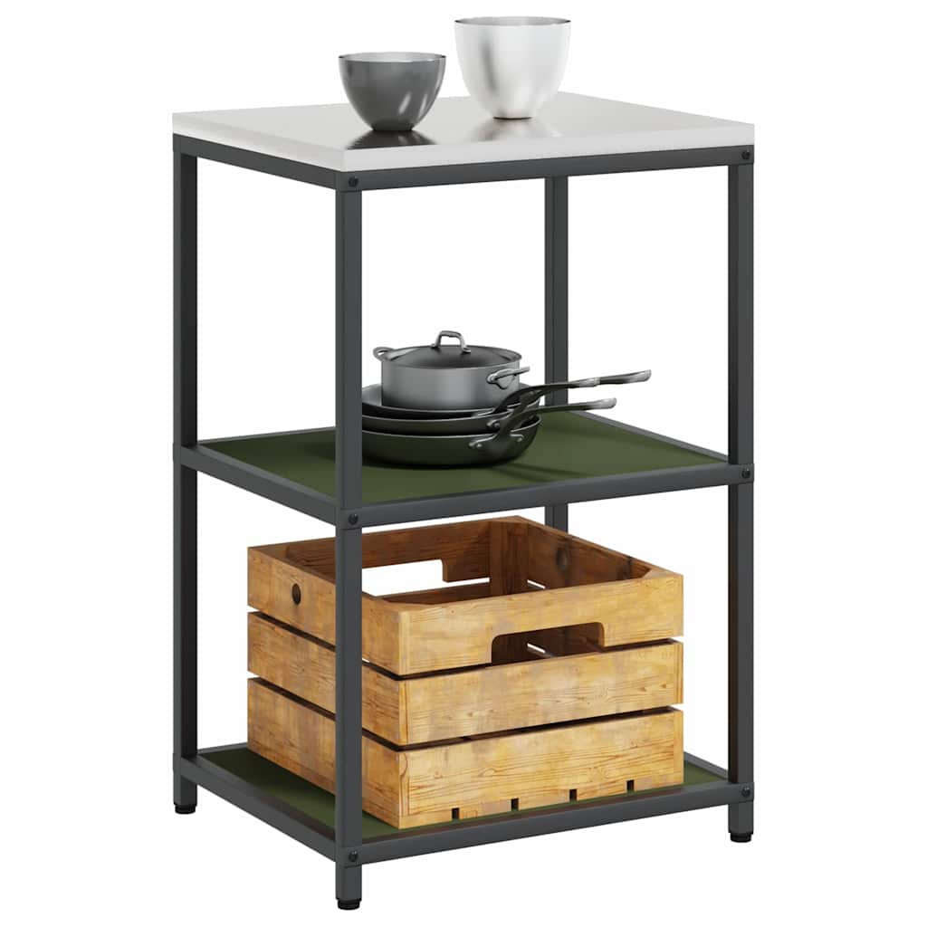 Kitchen Storage Shelf with Shelf with Storage Olive green Steel